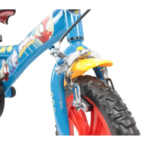 Bicicletta per Bambini Spidey Marvel 12" Azzurro Rotelle Removibili