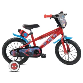 Bicicletta per Bambini Spiderman Marvel 14" Rosso Rotelle Removibili
