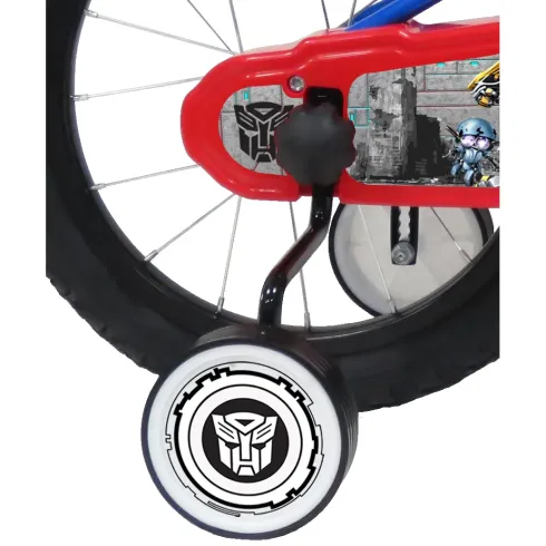 Bicicletta per Bambini 16" Transformers Rosso Blu Rotelle Borraccia