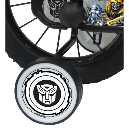 Bicicletta per Bambini 14" Transformers Giallo con Rotelle Borraccia