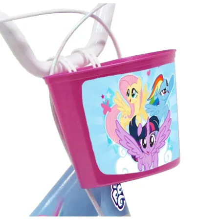 Bicicletta per Bambini My Little Pony 14" Azzurro con Rotelle Cestino