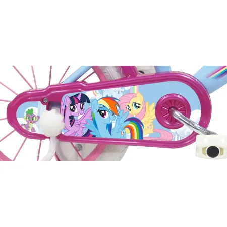Bicicletta per Bambini My Little Pony 14" Azzurro con Rotelle Cestino