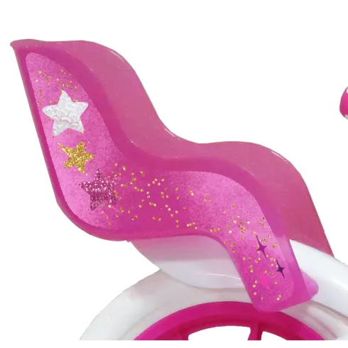 Bicicletta per Bambini My Little Pony 12" Bianco Rosa Rotelle Cestino