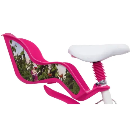 Bicicletta per Bambini 16" Masha e Orso Bianco con Portabambola Rotelle