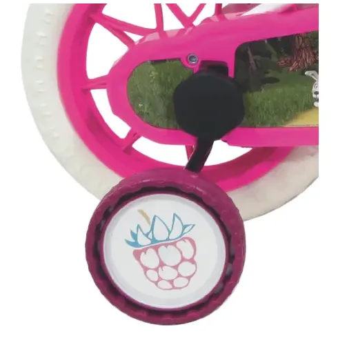Bicicletta per Bambini 12" Masha e Orso Bianco con Portabambola Rotelle