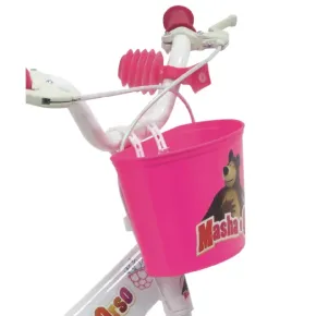 Bicicletta per Bambini 12" Masha e Orso Bianco con Portabambola Rotelle 2