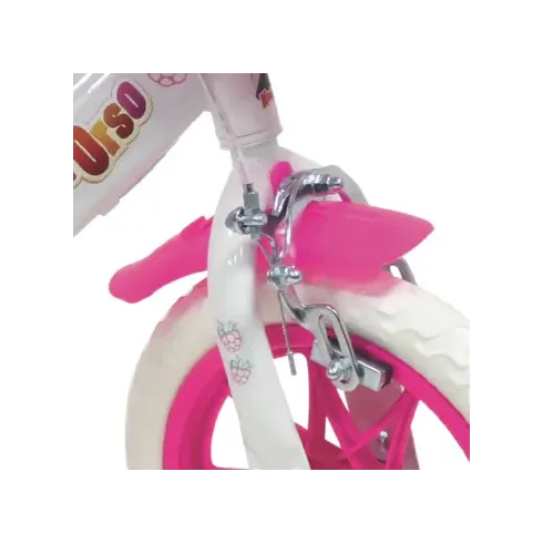 Bicicletta per Bambini 12" Masha e Orso Bianco con Portabambola Rotelle