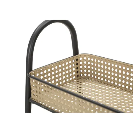 Carrello Portapiante con Ruote 3 Ripiani in Metallo Beige Nero