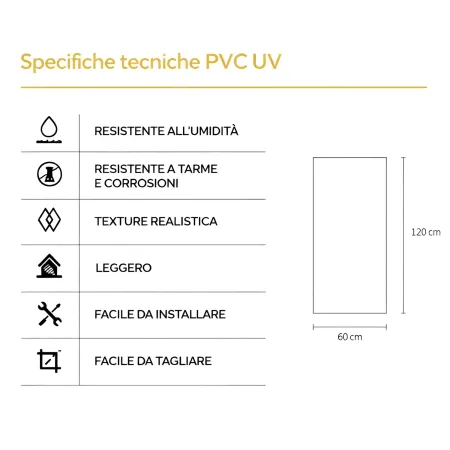 Set 6 Pannelli Decorativi Effetto Marmo Beige PVC 120x60 Rivestimento