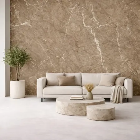 Set 6 Pannelli Decorativi Effetto Marmo Beige PVC 120x60 Rivestimento