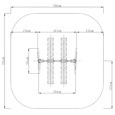 Altalena in Legno per Bambini 2 Posti Pino Impregnato da Giardino