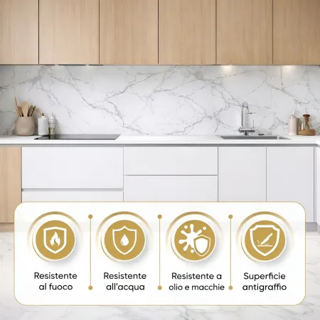 Set 6 Pannelli Decorativi Effetto Marmo Grigio PVC 120x60 Rivestimento