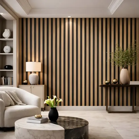 Set 12 Pannelli Acustici MDF Feltro PET 60x60 cm Effetto Legno Rovere