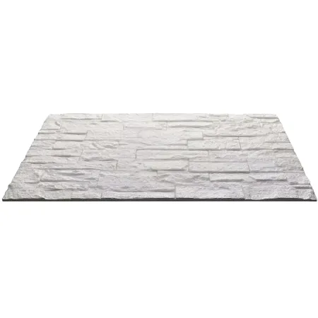 Set 12 Pannelli Isolanti Effetto Pietra Quarzite 3D Bianco 120x60 PU