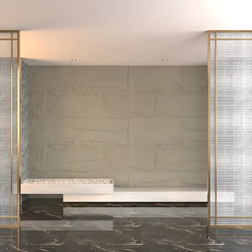 Set 10 Pannelli Isolanti Effetto Pietra 3D Grigio Cemento 120x60 PU