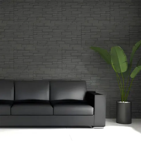 Set 12 Pannelli Isolanti Effetto Mattoni 3D 120x60 Grigio Ardesia PU