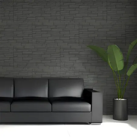 Set 12 Pannelli Isolanti Effetto Mattoni 3D 120x60 Grigio Ardesia PU