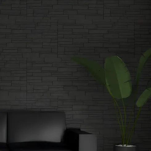 Set 12 Pannelli Isolanti Effetto Mattoni 3D 120x60 Grigio Ardesia PU