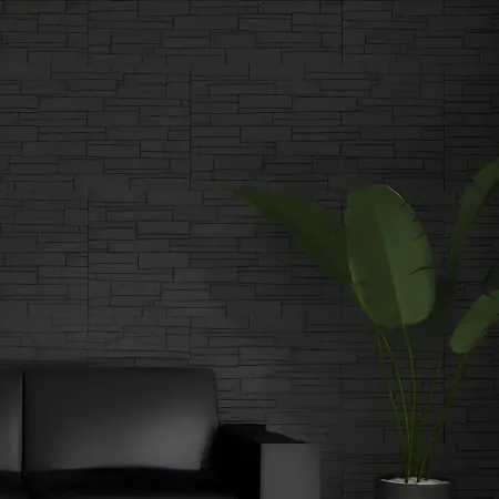 Set 12 Pannelli Isolanti Effetto Mattoni 3D 120x60 Grigio Ardesia PU