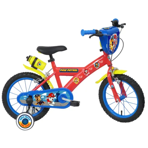 Bicicletta Bambini 14" Paw Patrol Rosso Rotelle Removibili Borraccia