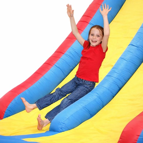 Gonfiabile per Bambini Castello Scivoli 600x215 con Gonfiatore Pompa