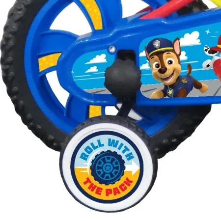 Bicicletta Bambini 12" Paw Patrol Rosso Rotelle Removibili Borraccia