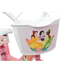 Bicicletta Bambini 16" Principesse Disney Rosa Rotelle Cestino Sedile 2