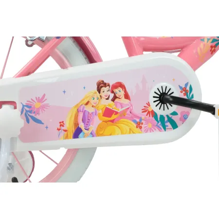 Bicicletta Bambini 16" Principesse Disney Rosa Rotelle Cestino Sedile