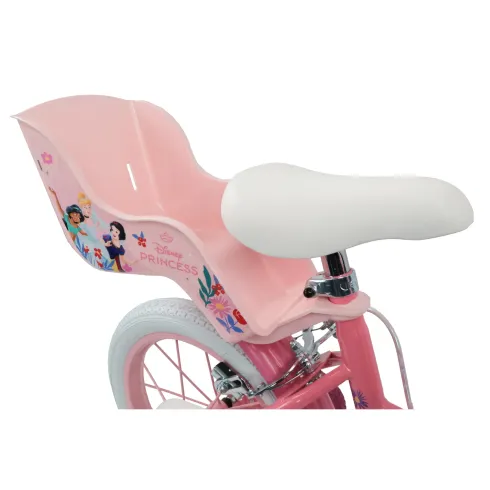 Bicicletta Bambini 16" Principesse Disney Rosa Rotelle Cestino Sedile