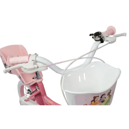 Bicicletta Bambini 16" Principesse Disney Rosa Rotelle Cestino Sedile