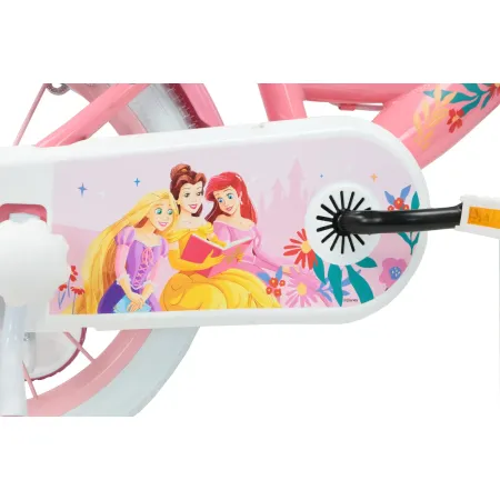 Bicicletta Bambini 12" Principesse Disney Rosa Rotelle Cestino Sedile