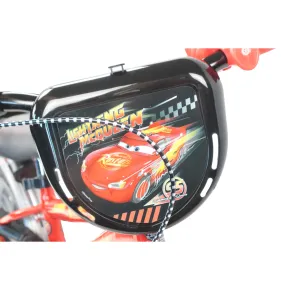 Bicicletta per Bambini 12" Cars Rosso Nero Rotelle Borraccia Trombetta 2