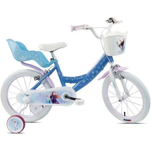 Bicicletta per Bambini 16" Frozen Disney Azzurro Cestino Portabambola