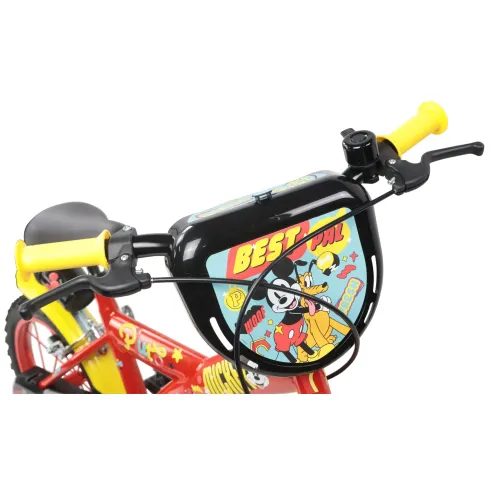Bicicletta per Bambini 14" Topolino Disney Rosso Rotelle Borraccia
