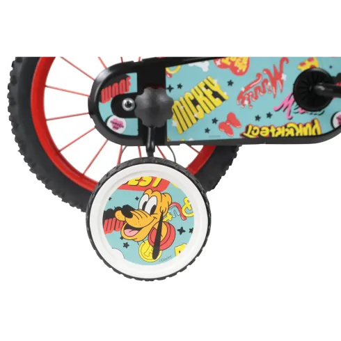 Bicicletta per Bambini 14" Topolino Disney Rosso Rotelle Borraccia