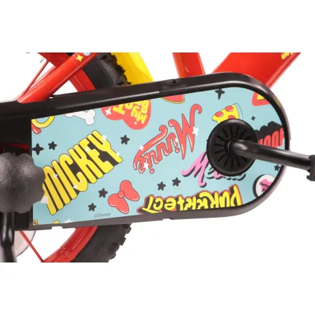 Bicicletta per Bambini 14" Topolino Disney Rosso Rotelle Borraccia