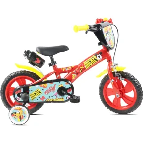 Bicicletta per Bambini 12" Topolino Disney Rosso Rotelle Borraccia