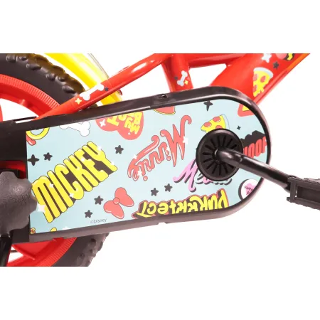 Bicicletta per Bambini 12" Topolino Disney Rosso Rotelle Borraccia