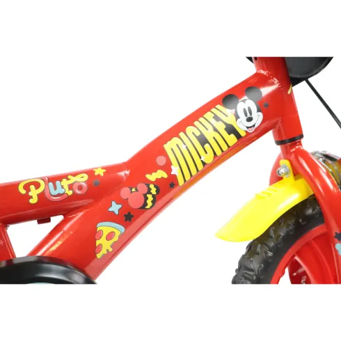 Bicicletta per Bambini 12" Topolino Disney Rosso Rotelle Borraccia