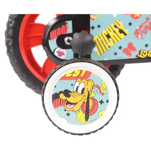 Bicicletta per Bambini 12" Topolino Disney Rosso Rotelle Borraccia