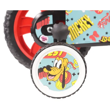 Bicicletta per Bambini 12" Topolino Disney Rosso Rotelle Borraccia
