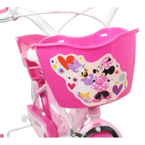 Bicicletta per Bambini 16" Minnie Disney Rosa Cestino Portabambola 2