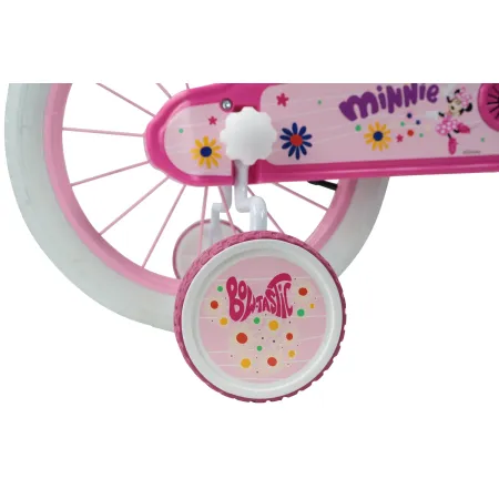 Bicicletta per Bambini 16" Minnie Disney Rosa Cestino Portabambola