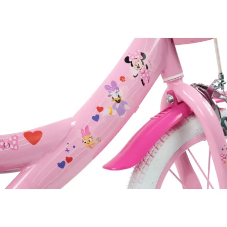 Bicicletta per Bambini 14" Minnie Disney Rosa Cestino Portabambola