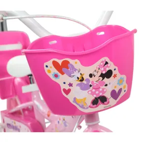 Bicicletta per Bambini 12" Minnie Disney Rosa Cestino Portabambola 2