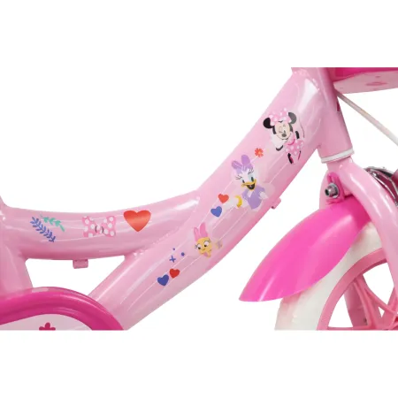 Bicicletta per Bambini 12" Minnie Disney Rosa Cestino Portabambola