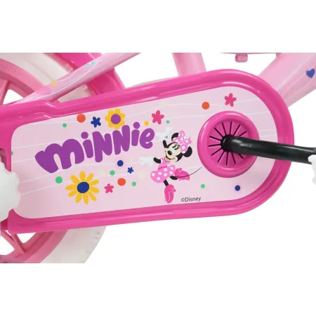Bicicletta per Bambini 12" Minnie Disney Rosa Cestino Portabambola