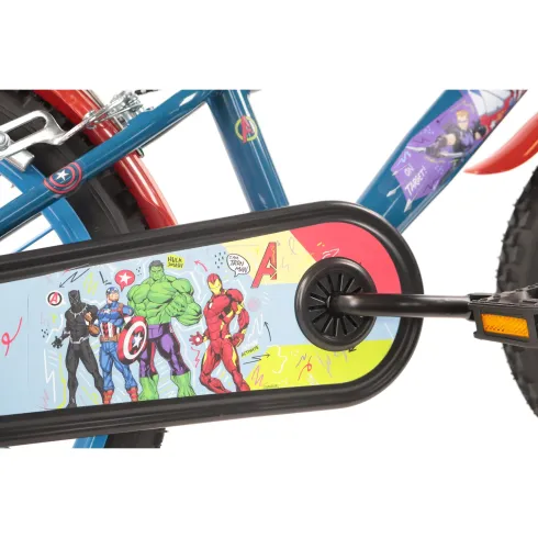 Bicicletta Bambini 16" Avengers Azzurro Rotelle Removibili Parafanghi