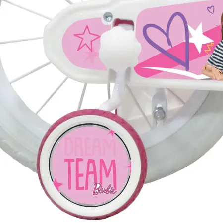 Bicicletta per Bambini 14" Barbie Rosa Rotelle Cestino Portabambola