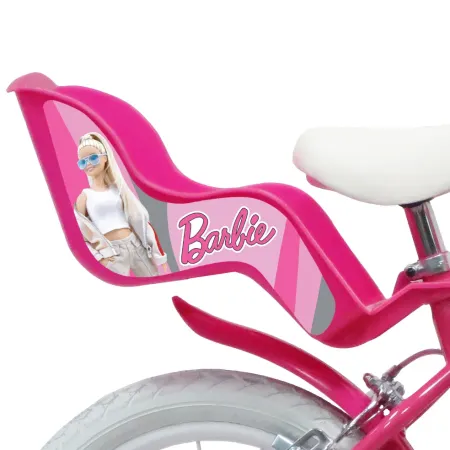 Bicicletta per Bambini 14" Barbie Rosa Rotelle Cestino Portabambola
